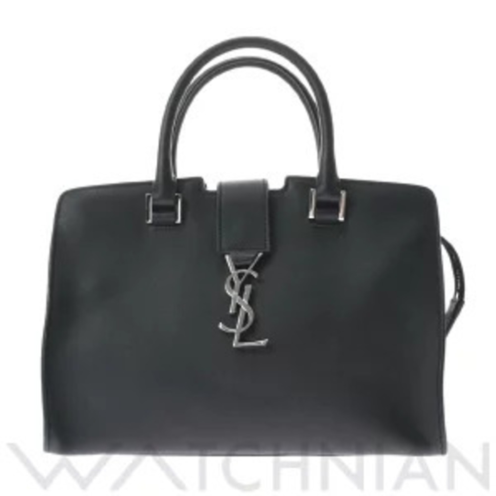 Saint Laurent Baby Cabas Leather Handbag Black
